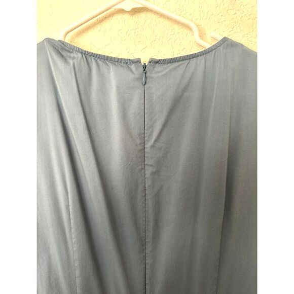 Cos Cotton Flared Midi Dress Casual Pockets Blue Size 10 - Picture 7 of 11